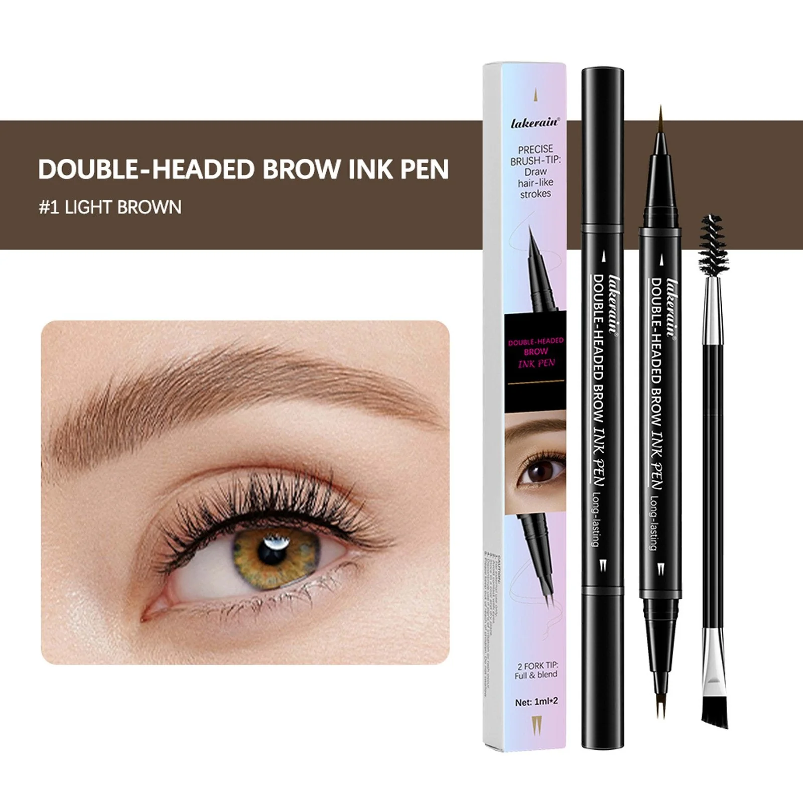 💖BUY 1 GET 1 FREE-Each Only £4.49!! 💖2-in-1 4D Eyebrow Pencil (Natural Brow Makeup and Eyelash Line) - Image 10