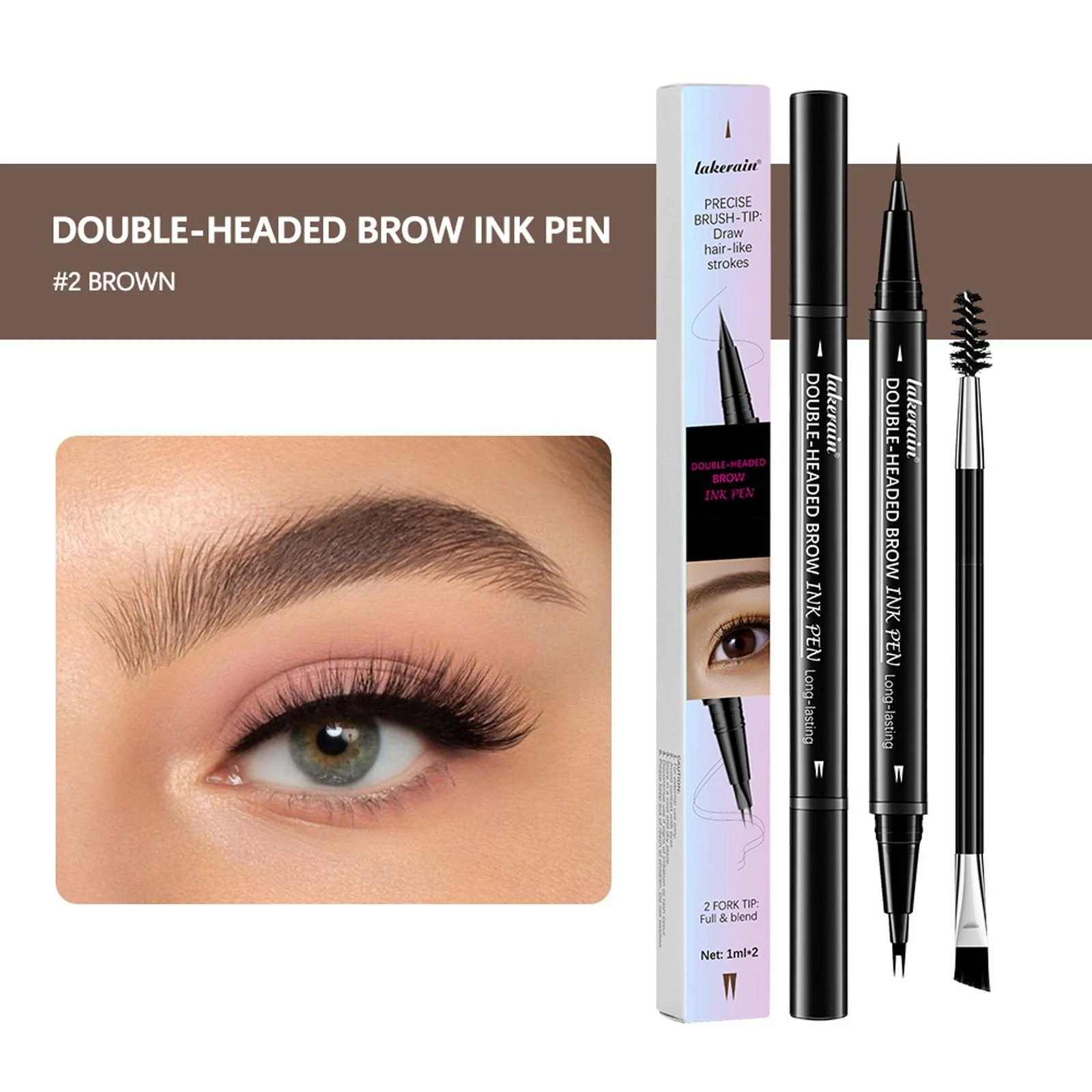 💖BUY 1 GET 1 FREE-Each Only £4.49!! 💖2-in-1 4D Eyebrow Pencil (Natural Brow Makeup and Eyelash Line) - Image 11