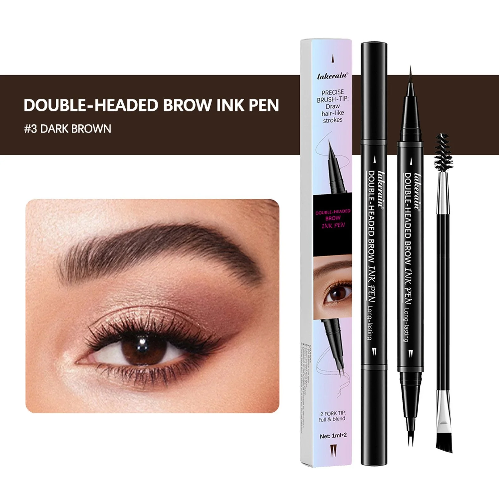 💖BUY 1 GET 1 FREE-Each Only £4.49!! 💖2-in-1 4D Eyebrow Pencil (Natural Brow Makeup and Eyelash Line) - Image 12