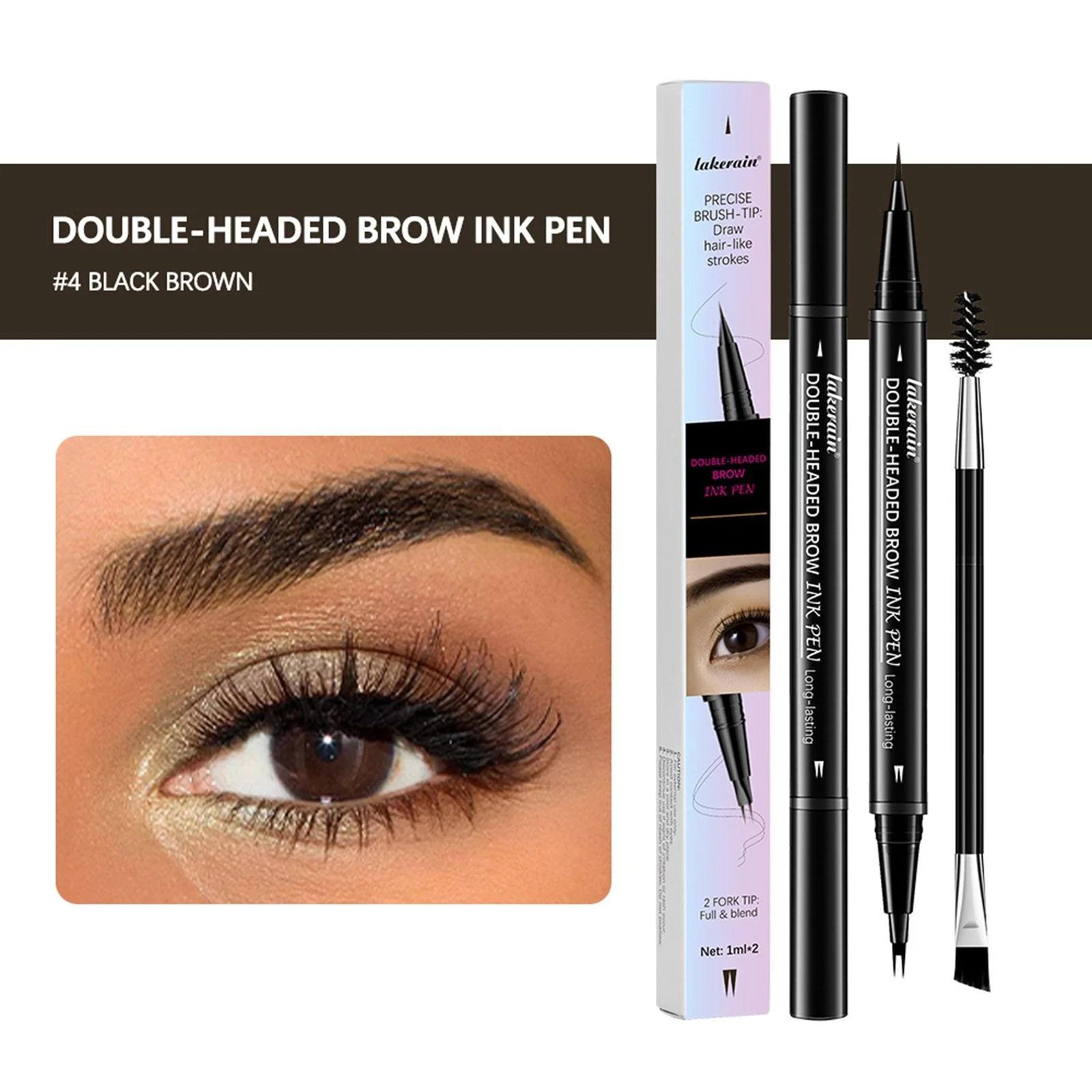 💖BUY 1 GET 1 FREE-Each Only £4.49!! 💖2-in-1 4D Eyebrow Pencil (Natural Brow Makeup and Eyelash Line) - Image 13