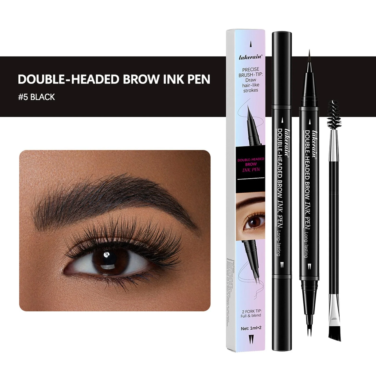 💖BUY 1 GET 1 FREE-Each Only £4.49!! 💖2-in-1 4D Eyebrow Pencil (Natural Brow Makeup and Eyelash Line) - Image 14