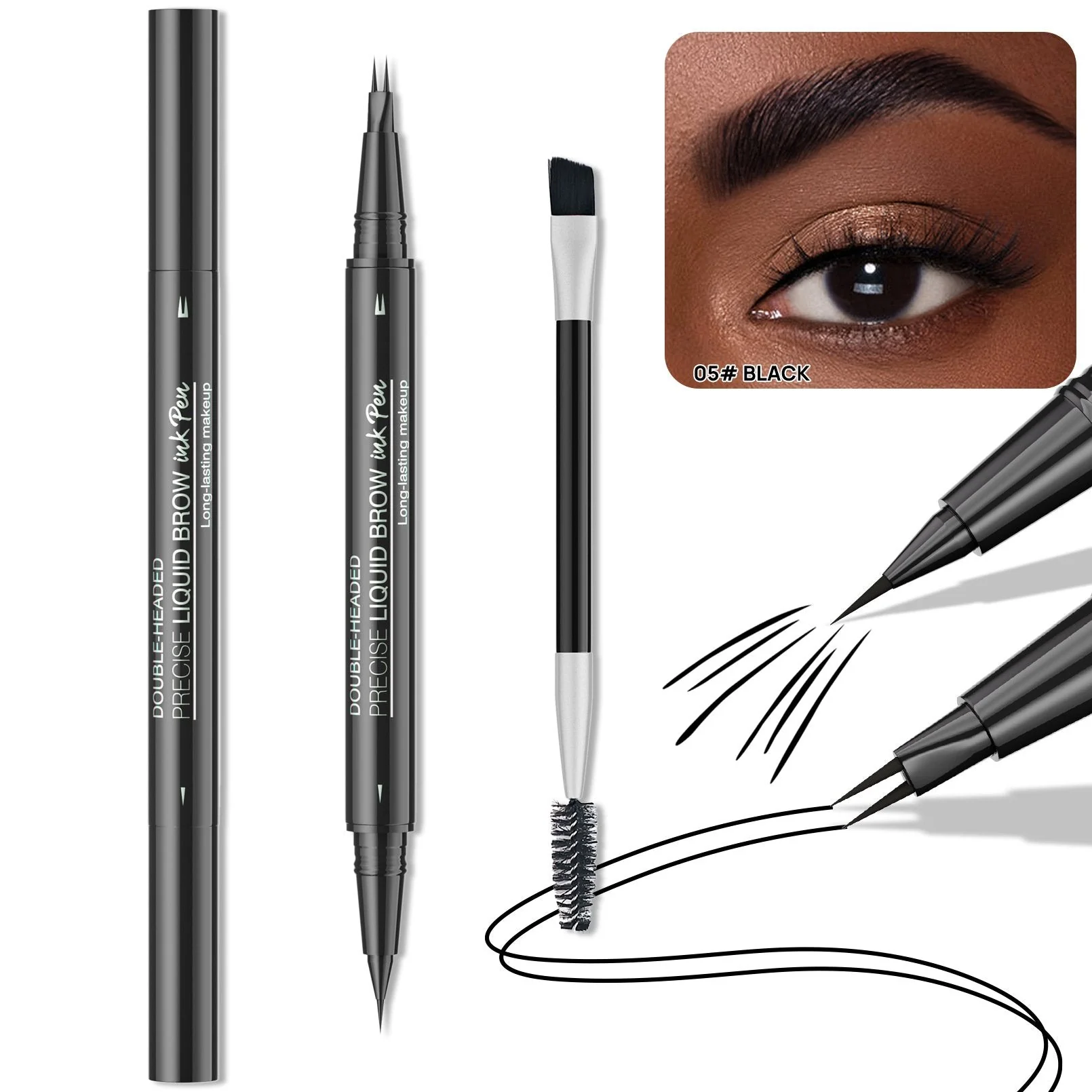💖BUY 1 GET 1 FREE-Each Only £4.49!! 💖2-in-1 4D Eyebrow Pencil (Natural Brow Makeup and Eyelash Line) - Image 9