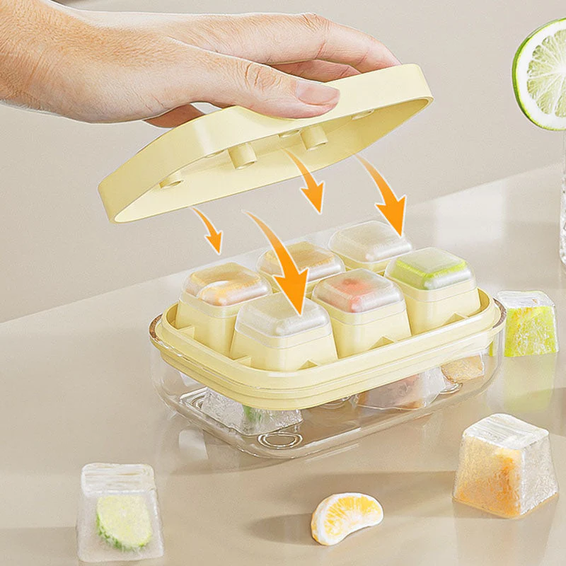 6-Grid Food-Grade Easy-Release Mini Ice Cube Tray