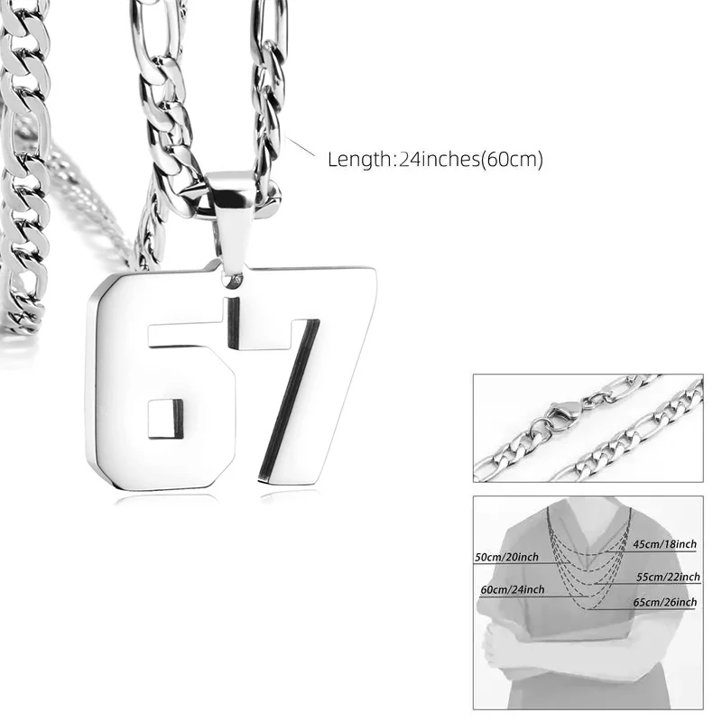 67 Number Pendant Necklace – A Statement Piece for Every Fashionista - Image 10