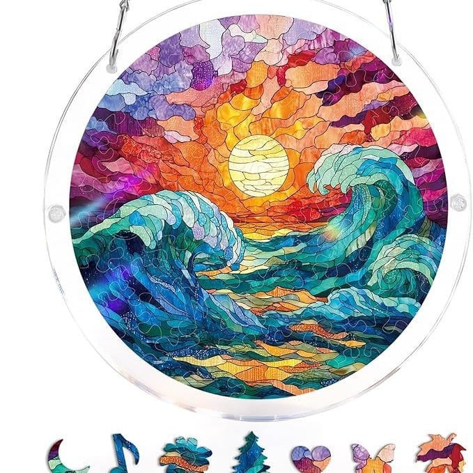 🔥LAST DAY 49% OFF ☀️🛍️Acrylic Jigsaw Puzzle Suncatcher 80 Pieces - Image 27