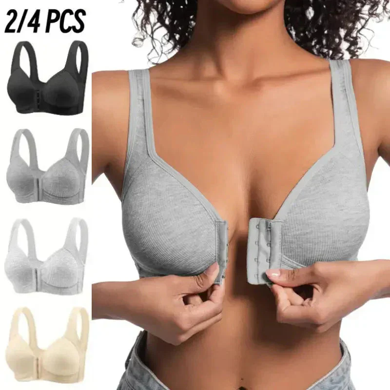 ❤️Adjustable Front Closure Push-Up Bra Wire-Free, Seamless & Side Support for Daily Wear, Spring-Summer Comfort - Image 5