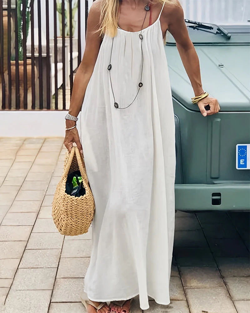 💕💖LAST DAY SALE 50% OFF!💃Women's Solid Color Backless Cami Dress - Image 15