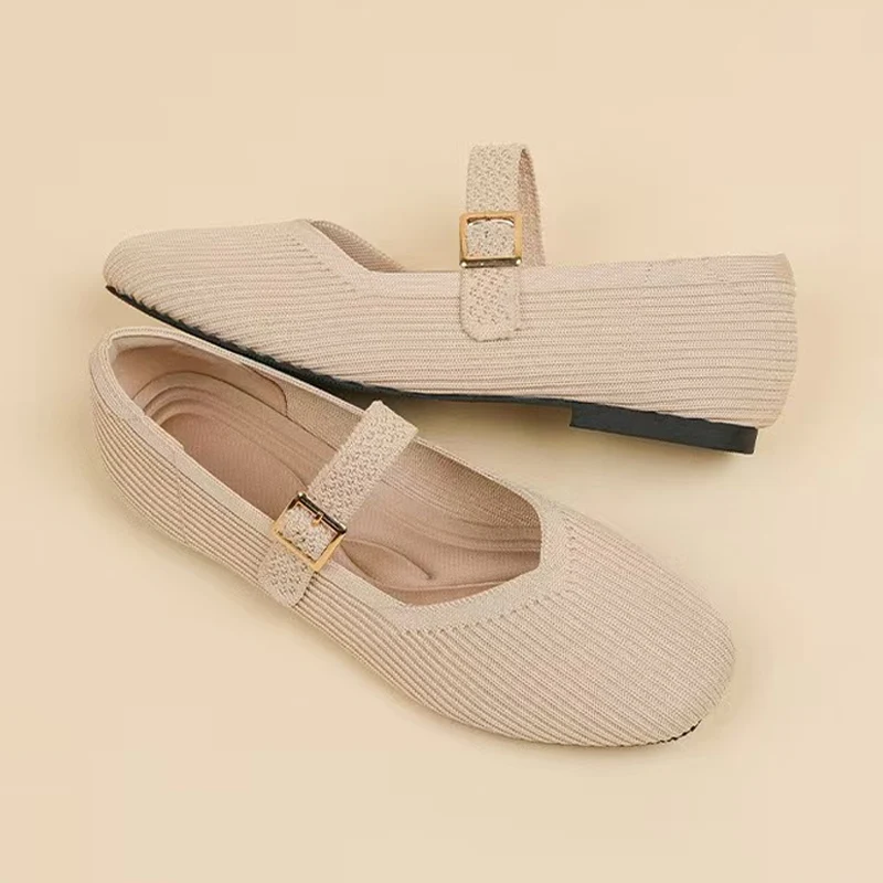 👞 LIMITED-TIME 50% OFF! ✨ Breathable Square Toe Ballet Flats – Knit, Lightweight, Comfy 👣 - Image 3