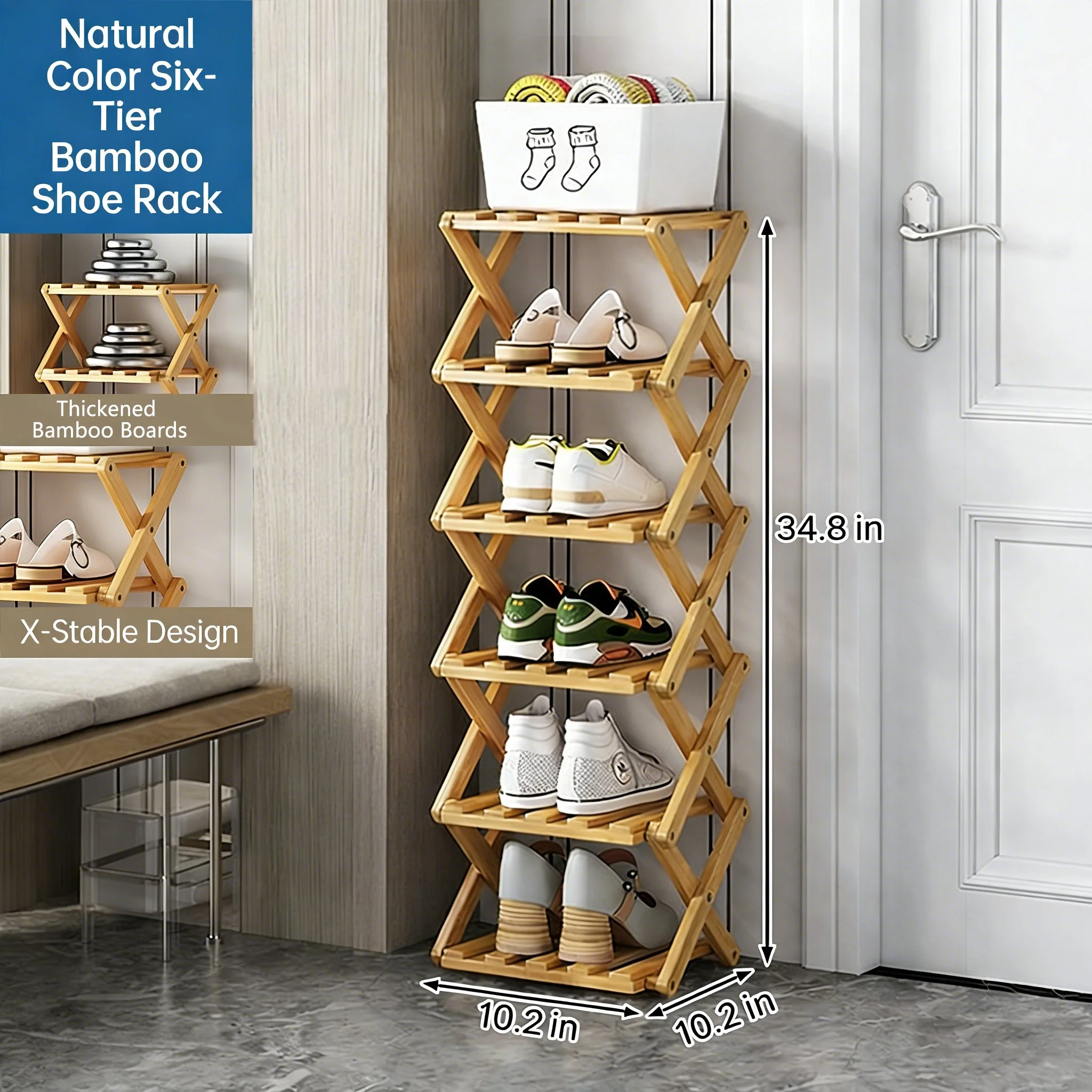 👟The 9-Tier Bamboo Rack: 3-Tier, 6-Tier, and 9-Tier No-Assembly Storage Solution! - Image 13
