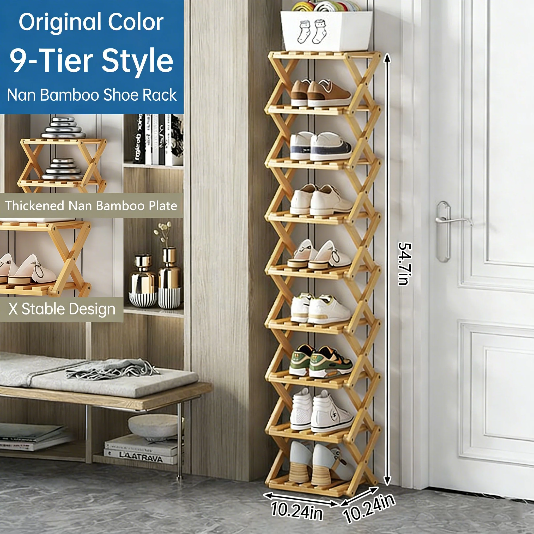 👟The 9-Tier Bamboo Rack: 3-Tier, 6-Tier, and 9-Tier No-Assembly Storage Solution! - Image 14