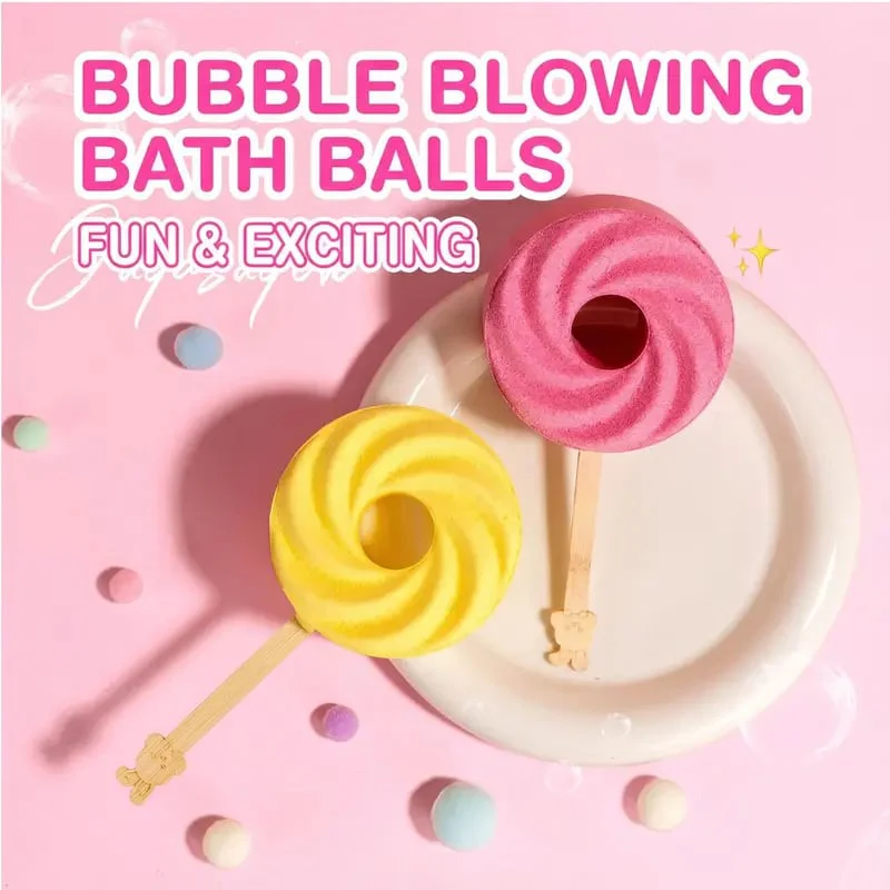 ⏳Last Day Special Price £8.99!🍭Cute Lollipop Bath Bomb,Colorful Bubble Bath Ball for Fun Bath Time - Image 6