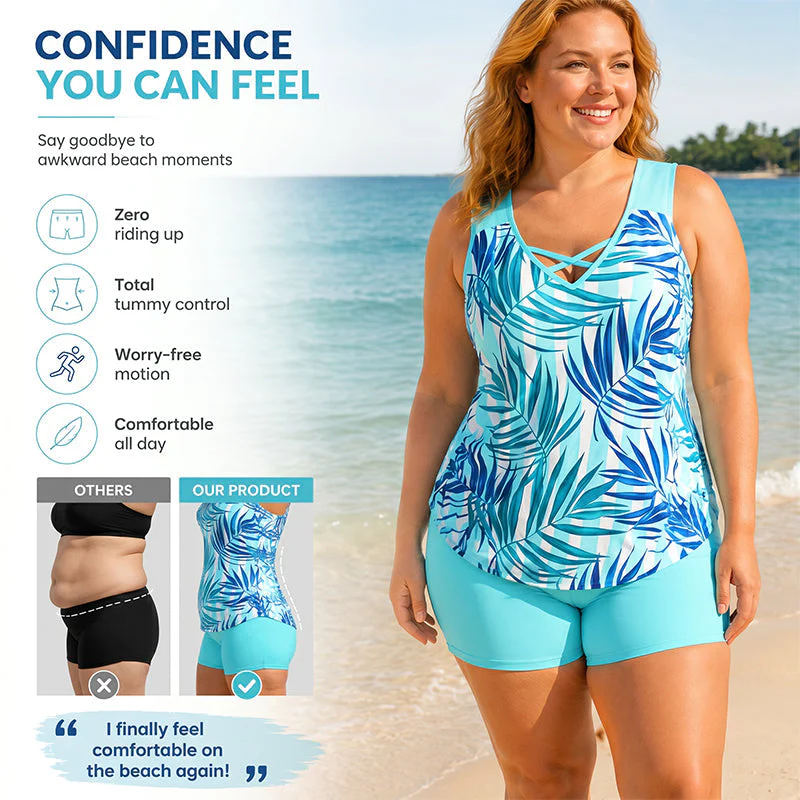 🏖️ 50% OFF! ✨ Sporty Two-Piece Bathing Suit – Criss-Cross Neck, Boy Shorts, Quick-Dry 🏄♀️ - Image 4