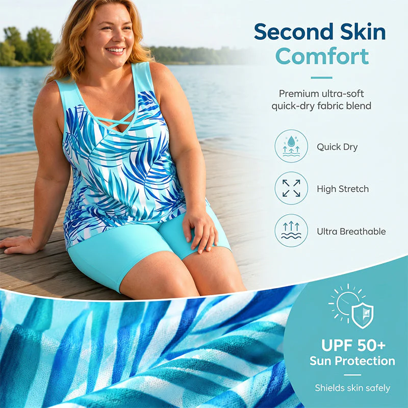 🏖️ 50% OFF! ✨ Sporty Two-Piece Bathing Suit – Criss-Cross Neck, Boy Shorts, Quick-Dry 🏄♀️ - Image 5