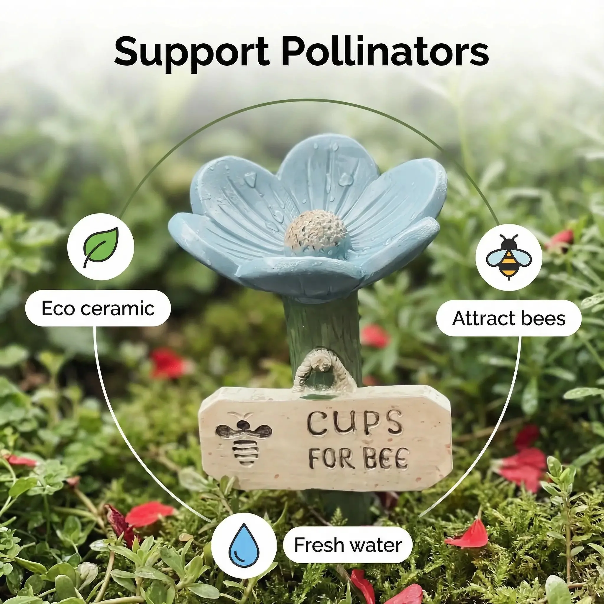 ⏳Limited-time 50% off🐝Flower-Shaped Bee Watering Station💧 - Image 3