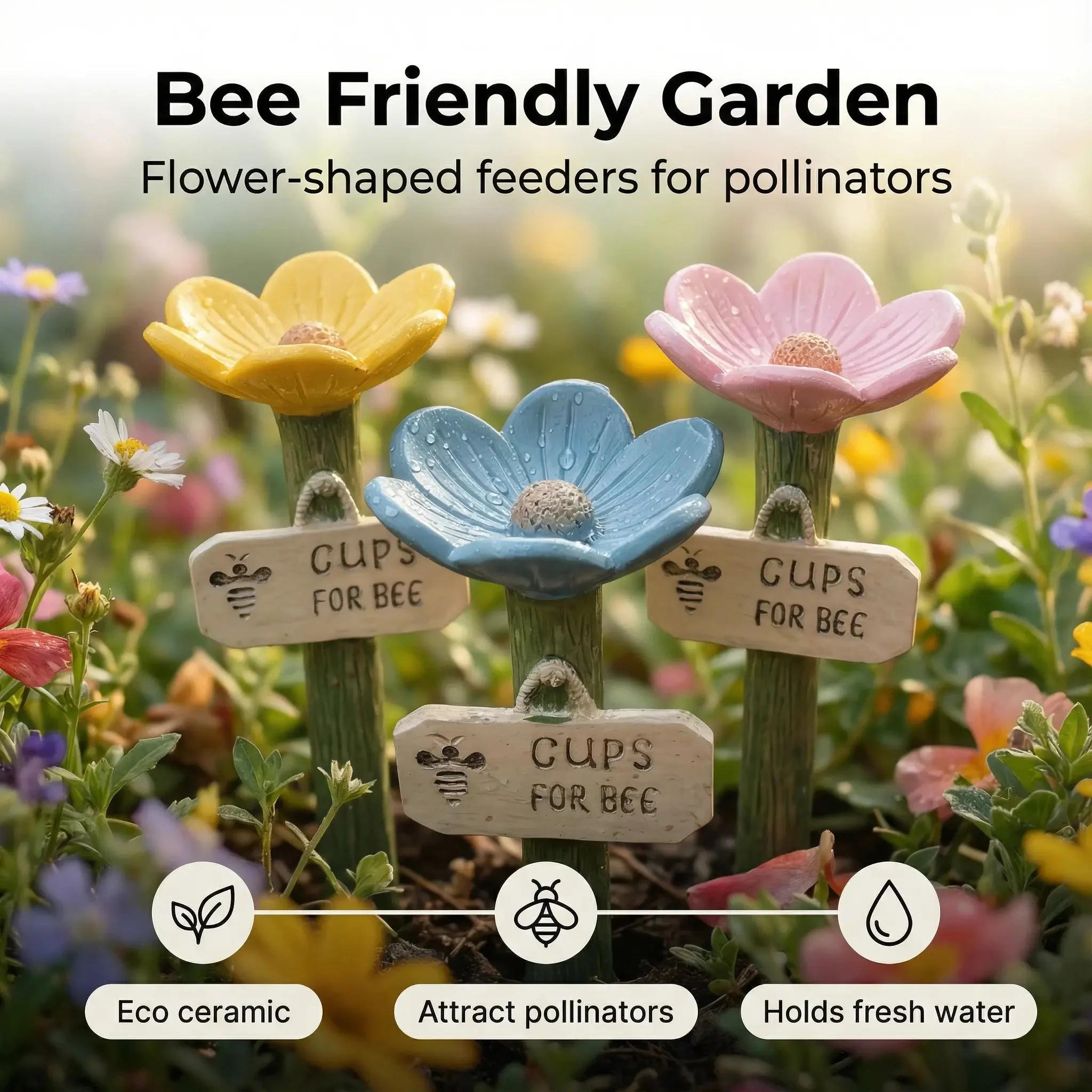 ⏳Limited-time 50% off🐝Flower-Shaped Bee Watering Station💧 - Image 4