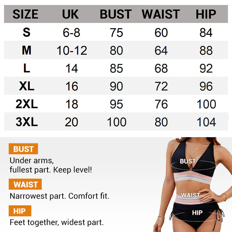 🔥Summer Sale 49% OFF💥👙High Waisted Tummy Control Color Block Bikini Sets - Image 8