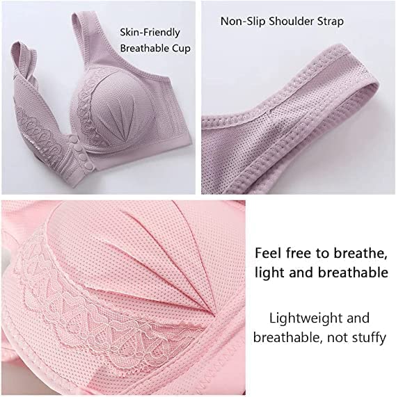 šBUY 1 GET 2 FREEā³Front Button Breathable Skin-Friendly Cotton Bra - Image 4