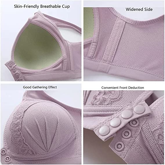 šBUY 1 GET 2 FREEā³Front Button Breathable Skin-Friendly Cotton Bra - Image 5