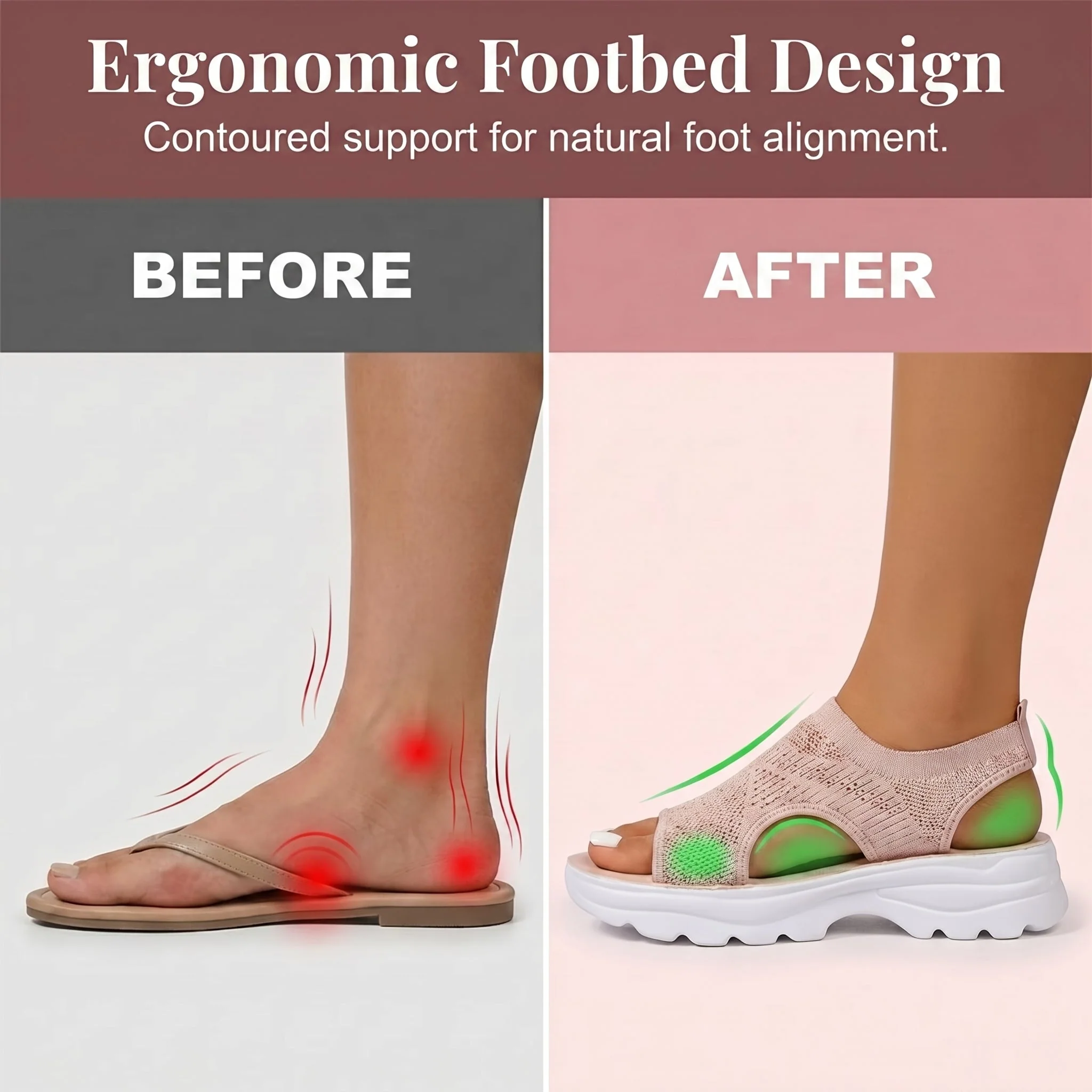 ⏳LAST DAY SALE ONLY £11.99!!🔥🔥Breathable mesh platform sandals for women - Image 8