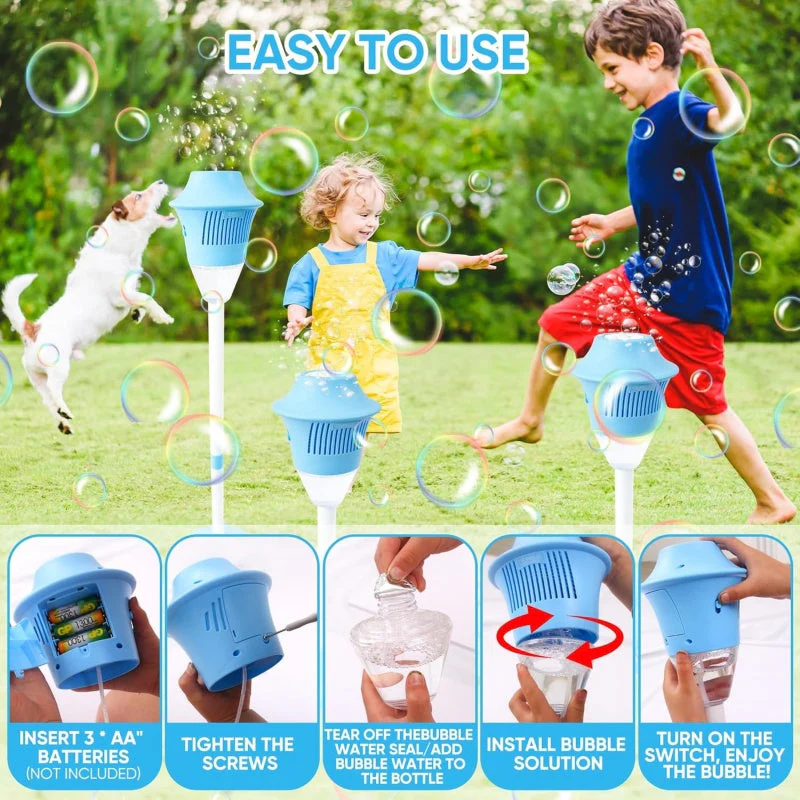 Automatic Handheld Bubble Machine for Kids, Bubble Maker Spring Summer Toys with Lights, Outdoor Rechargeable Blower Best Easter Gift for Children - Image 5