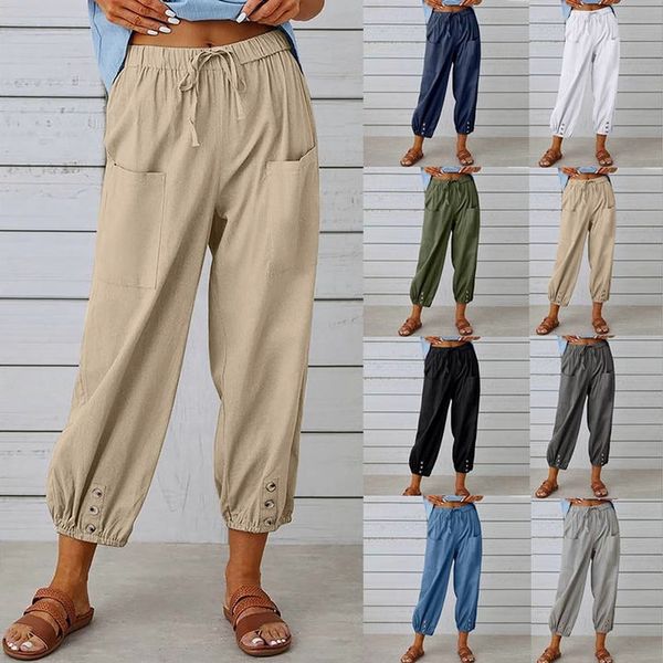 ๐ 50% OFF NOW! โจ Women's Capri Pants โ Wide Leg Drawstring โ Comfy Fit, Casual Style & Elastic Waist ๐ซ