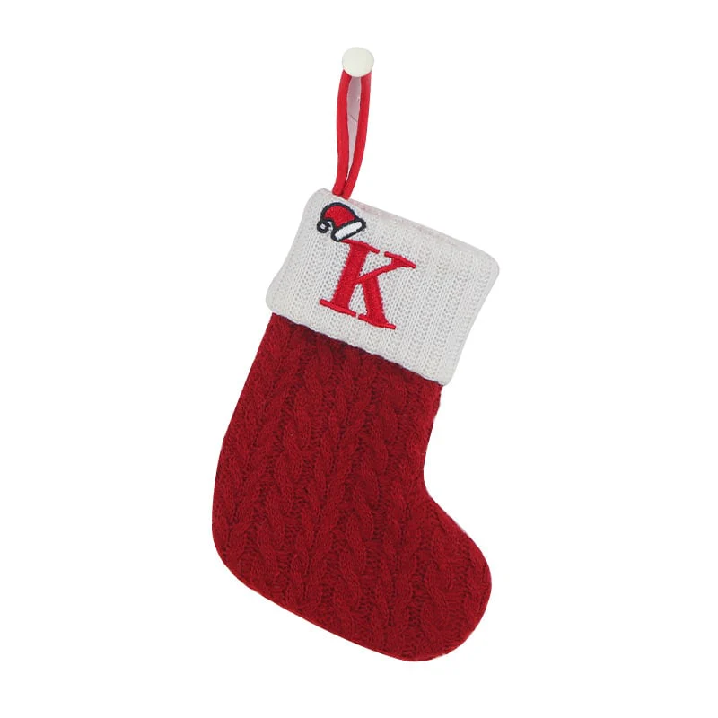 🔥Hot Sale🔥Cozy Knit Socks, Embroidered Candy Gift Bag, Letter Christmas Stocking - Image 21