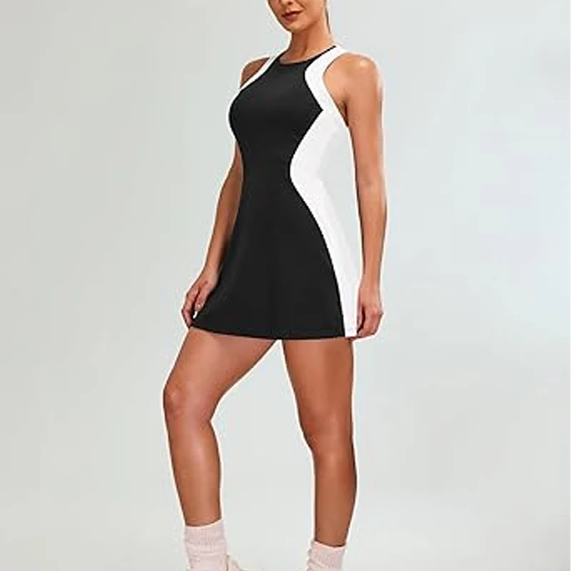 ⏳Time-limited Special⏰Color-Blocking Slim Mini Dress & Shorts Set - Image 7
