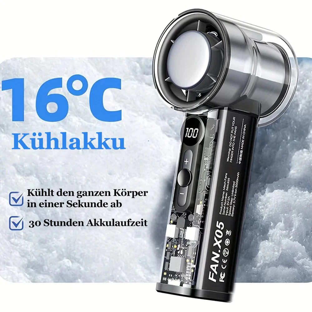 🔥 Limited Summer Deal!❄️Bladeless Portable Refrigeration Fan, 100+ Speed Adjustable Personal Mini Cooling Fan with Digital Display - Image 2