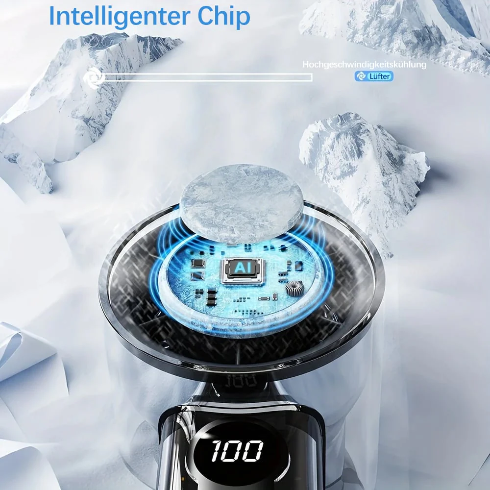 🔥 Limited Summer Deal!❄️Bladeless Portable Refrigeration Fan, 100+ Speed Adjustable Personal Mini Cooling Fan with Digital Display - Image 8