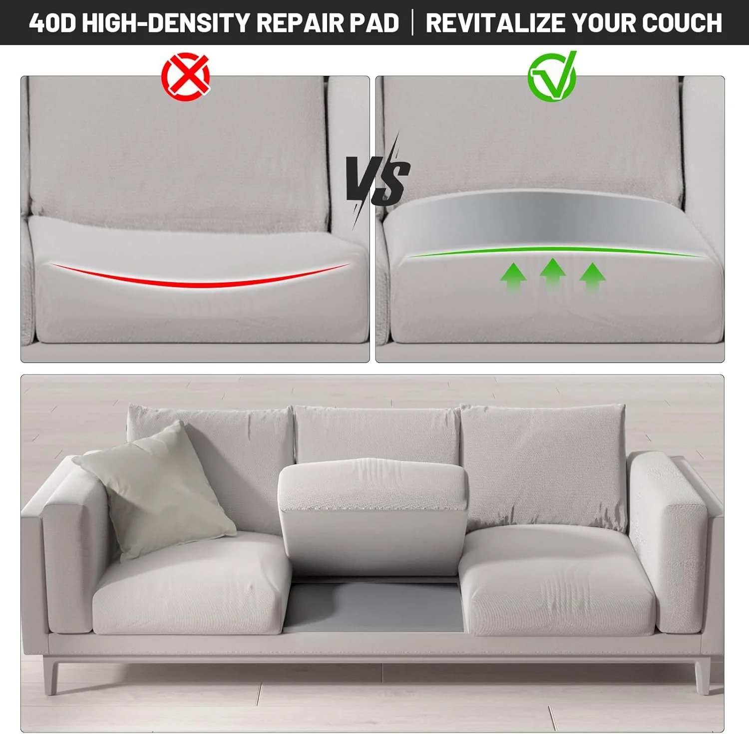 ⏰LAST DAY SPECIAL PRICE⚡🛋️Couch Cushion Support For Sagging Seat - Image 2