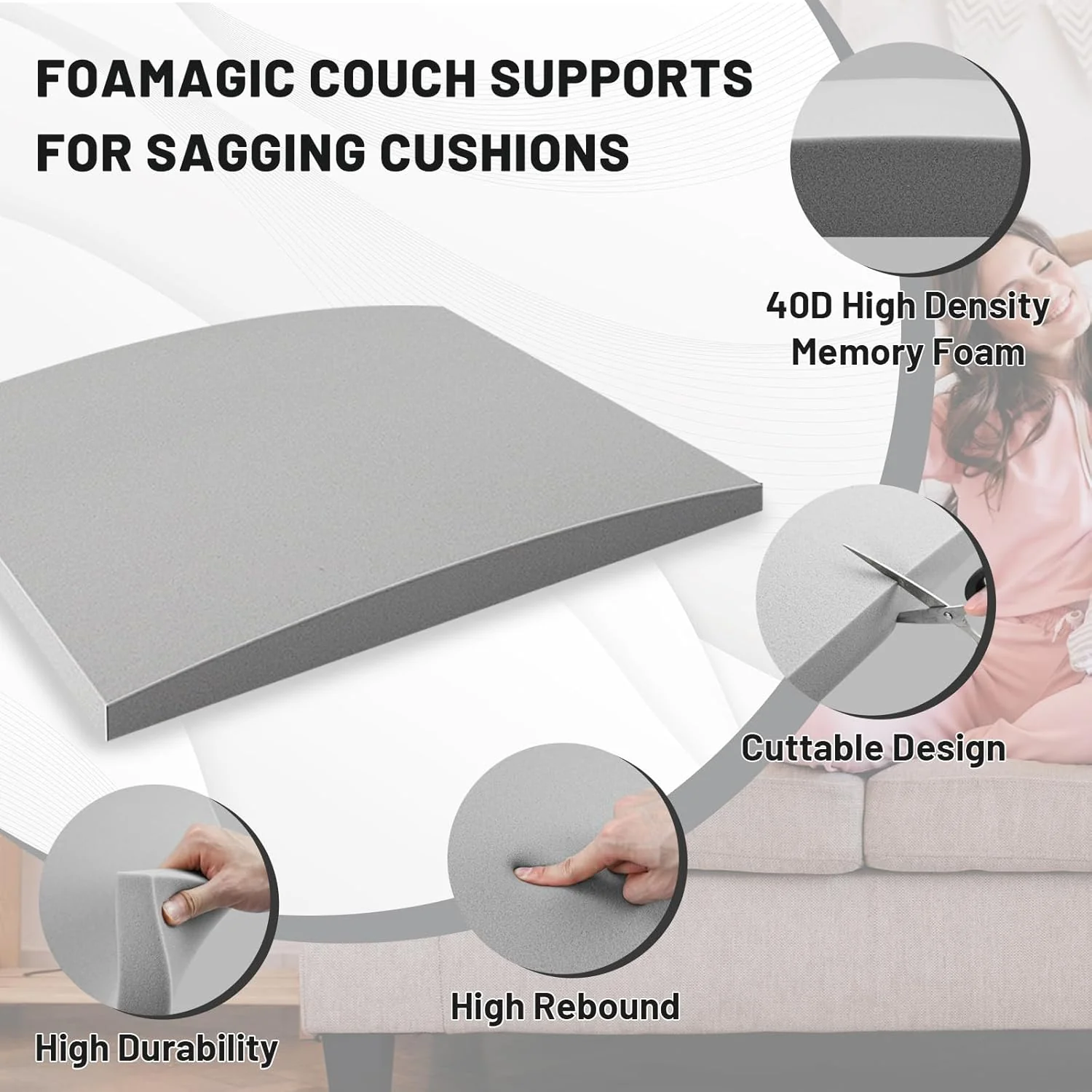 ⏰LAST DAY SPECIAL PRICE⚡🛋️Couch Cushion Support For Sagging Seat - Image 4