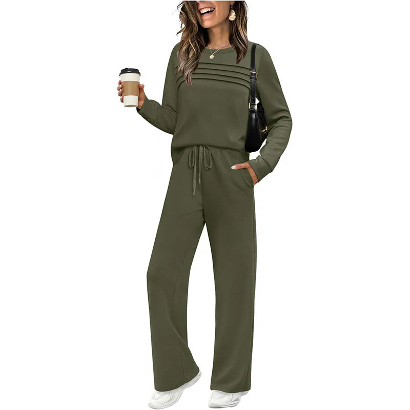 🎁2026 New Arrivals 60% OFF💥Women's Crew Neck Top & Drawstring Pants Set - Image 10