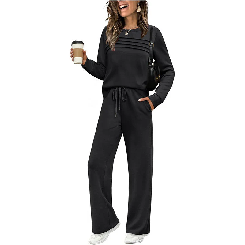🎁2026 New Arrivals 60% OFF💥Women's Crew Neck Top & Drawstring Pants Set - Image 11