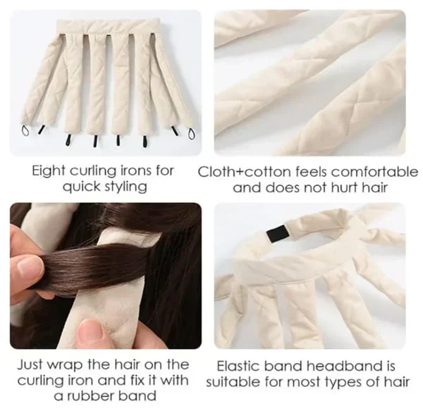 ⏳Last Day Special Price £6.99!!💈Sleep-in hairband Heat-free curling tongs🧑🦱🥰 - Image 4