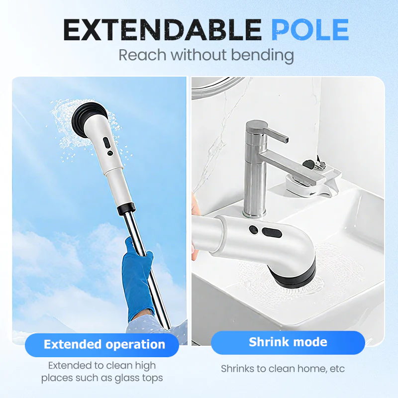 🥳🧽Multi‑Function Electric Brush – IPX7 waterproof, dual speed. Interchangeable heads. Effortless grime removal. 🛡️⚡ - Image 7