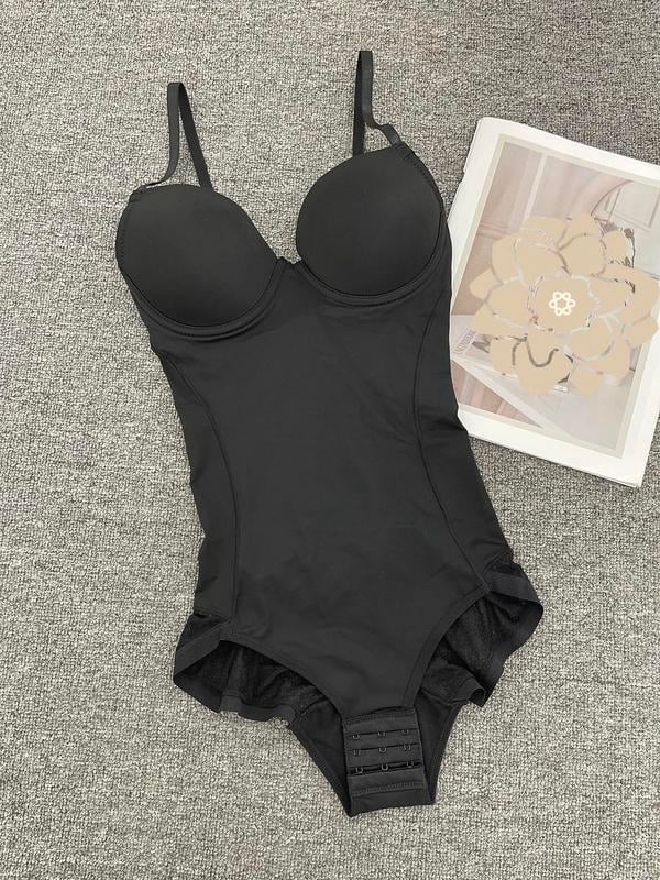 💥Look Fabulous Instantly! Deep V Shapewear Bodysuit with Bra | Ruched Slimming Adjustable Waist✨