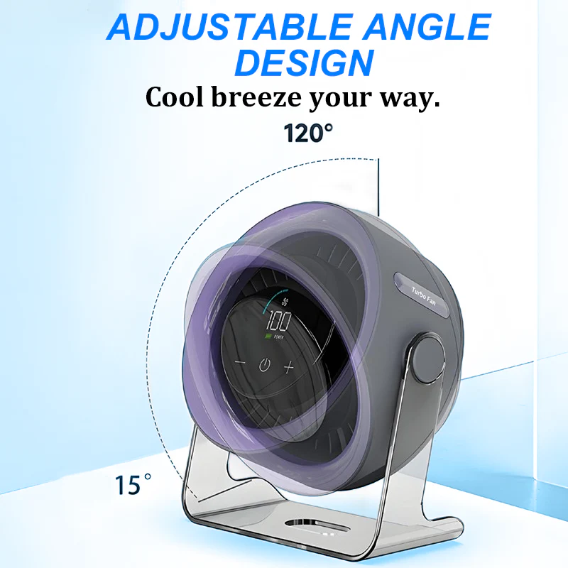 ๐2026 Desk Fan โ USB Rechargeable with LED Display ๐ | 100 Speeds, 120ยฐ Tilt & Full Oscillation โ๏ธ | Ultra-Quiet for Bedroom ๐ด, Office ๐ฅ๏ธ & Camping ๐๏ธ | Up to 24H Battery โก | UK Designed ๐ก๐ฌ๐ง - Image 6