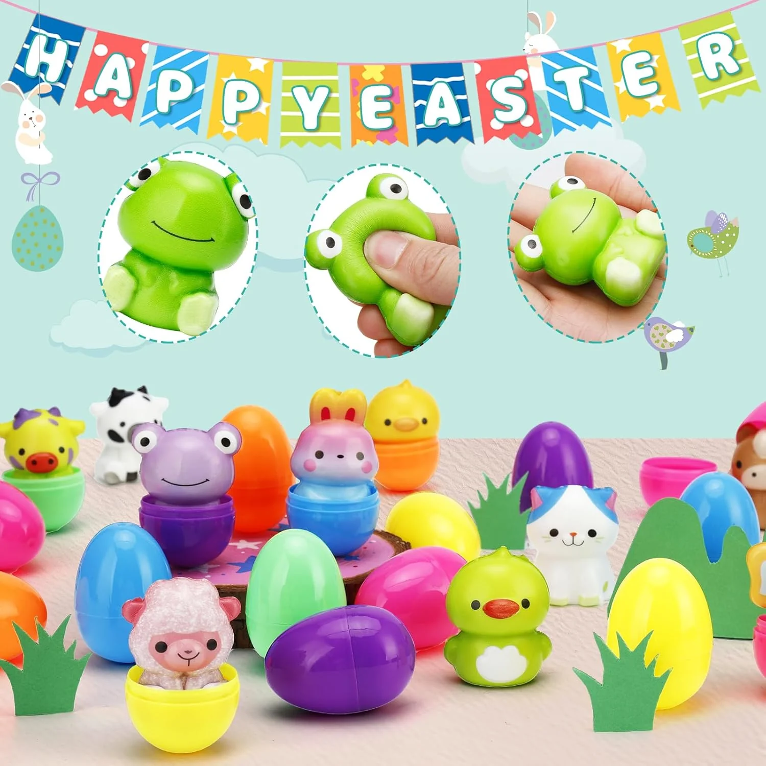 🔥Last Day Special Price £9.99!!⚡50K+ SOLD🎁12/24PCS Easter Eggs Prefilled Slow Rising Squishy Toys - Image 13