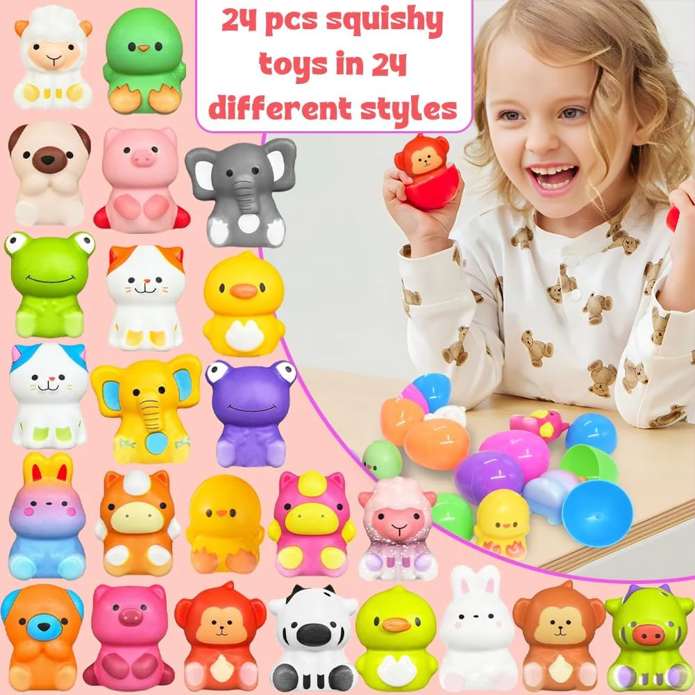🔥Last Day Special Price £9.99!!⚡50K+ SOLD🎁12/24PCS Easter Eggs Prefilled Slow Rising Squishy Toys - Image 3