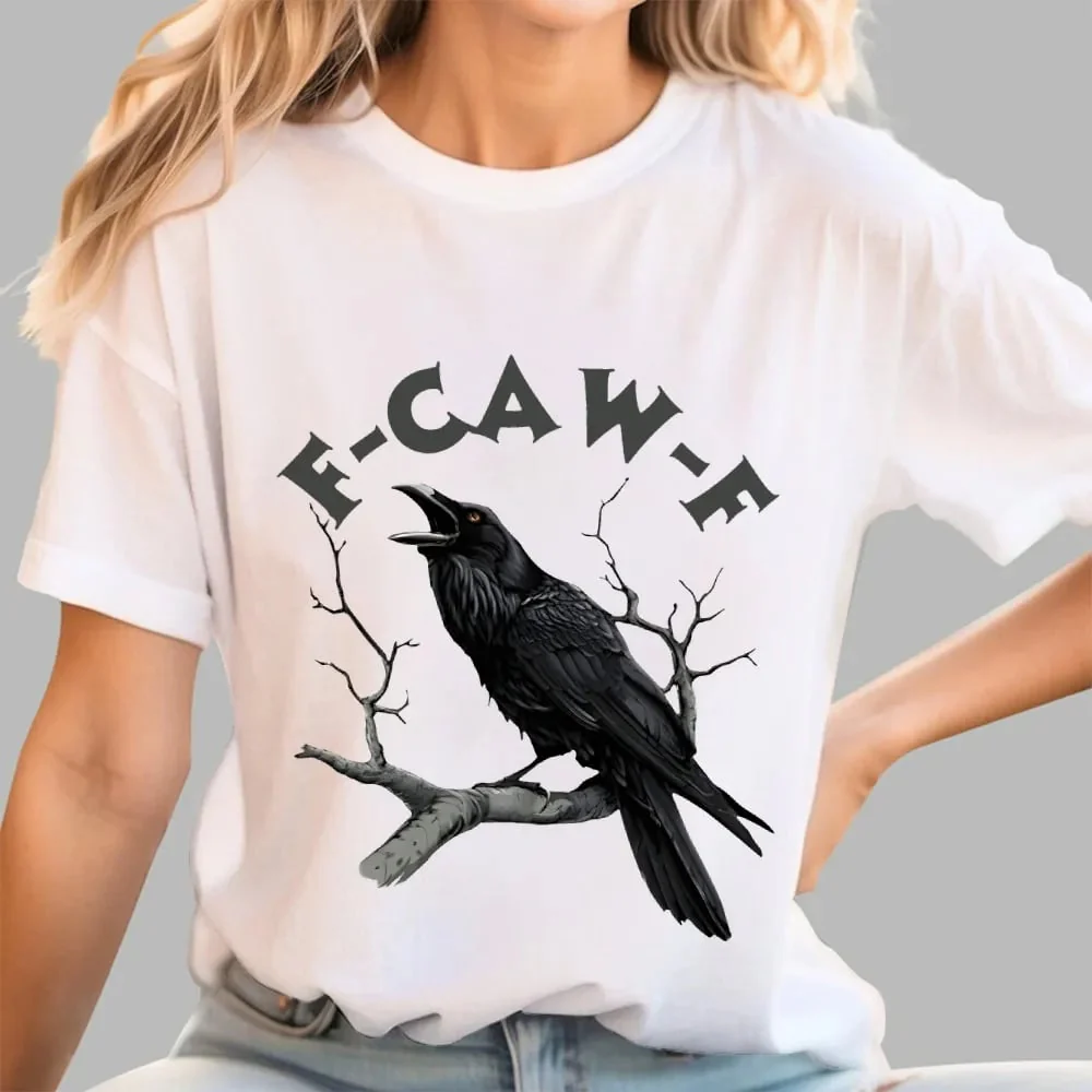 🏆LAST DAY SALE: Only £10.99!!🔥 Humorous Crow Graphic T-Shirt – Say It With a Caw! - Image 3