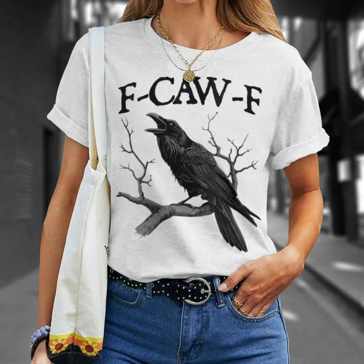 🏆LAST DAY SALE: Only £10.99!!🔥 Humorous Crow Graphic T-Shirt – Say It With a Caw! - Image 4
