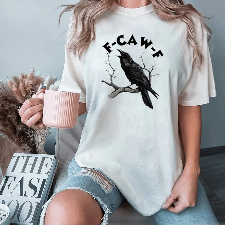 🏆LAST DAY SALE: Only £10.99!!🔥 Humorous Crow Graphic T-Shirt – Say It With a Caw! - Image 5