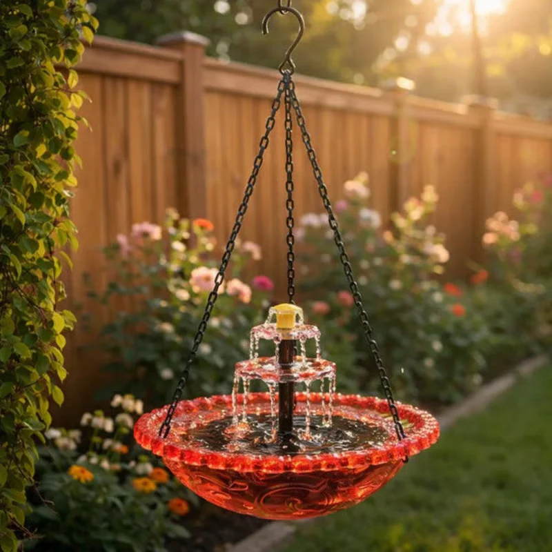🐦2026 NEW ARRIVALS - 50% OFF🔥💐Solar Cascade Hanging Bird Bath Fountain - Image 5