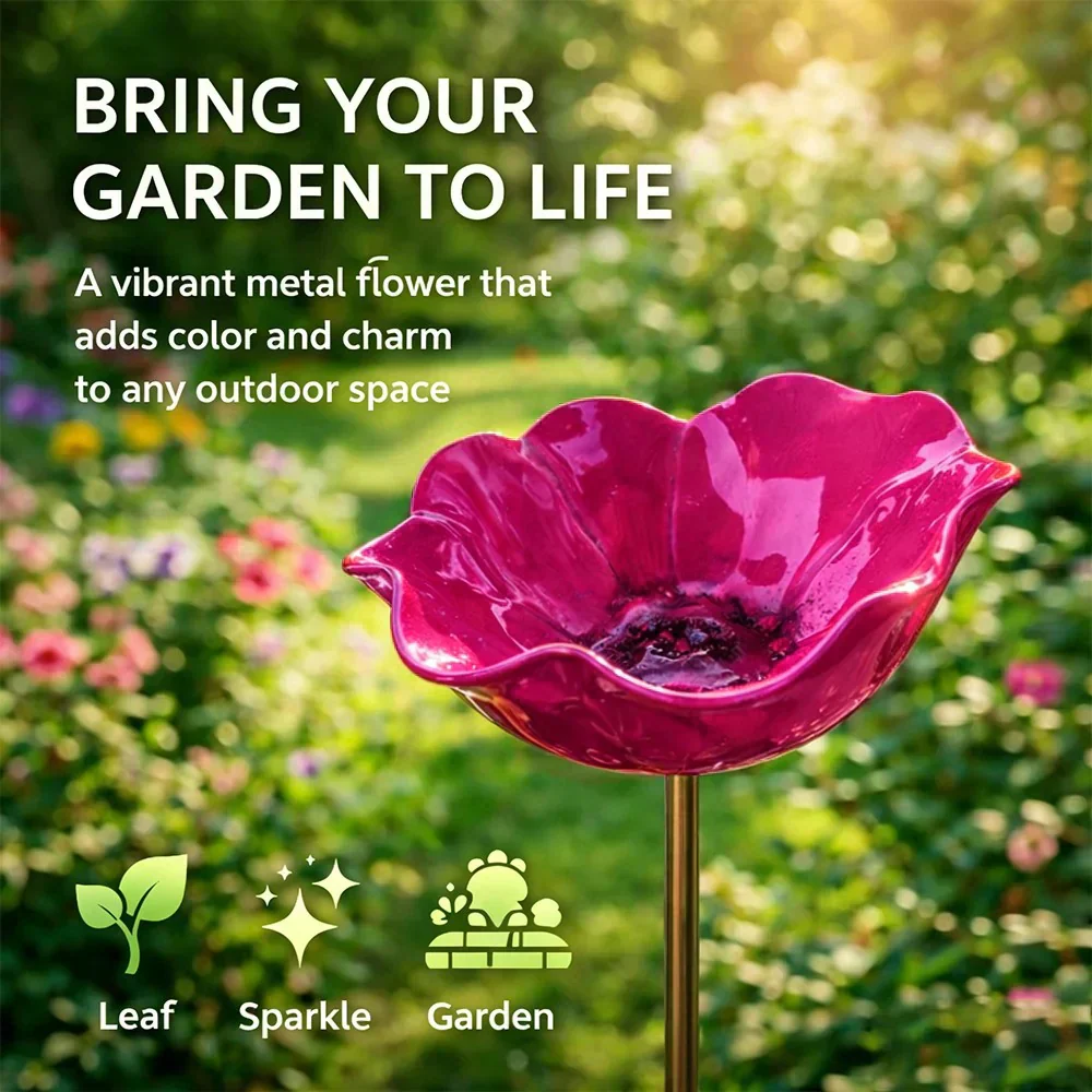 💖🎁2026 Hot Sale 50% Off🌺Handmade Metal Flower Garden Stake🐦 - Image 18