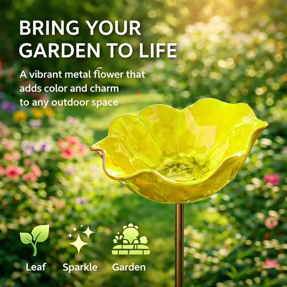💖🎁2026 Hot Sale 50% Off🌺Handmade Metal Flower Garden Stake🐦 - Image 22