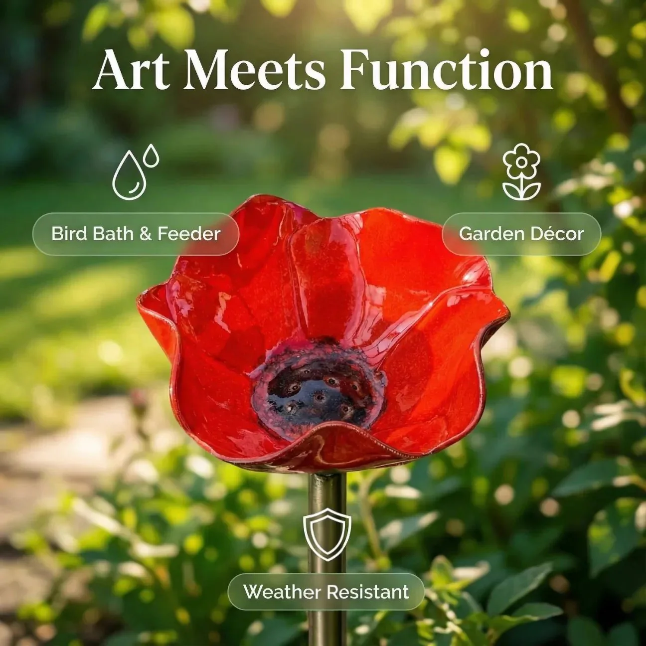 💖🎁2026 Hot Sale 50% Off🌺Handmade Metal Flower Garden Stake🐦 - Image 5