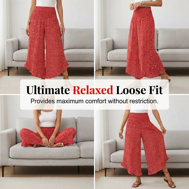 Women's Flowy High Waist Wide-Leg Pants - Image 5