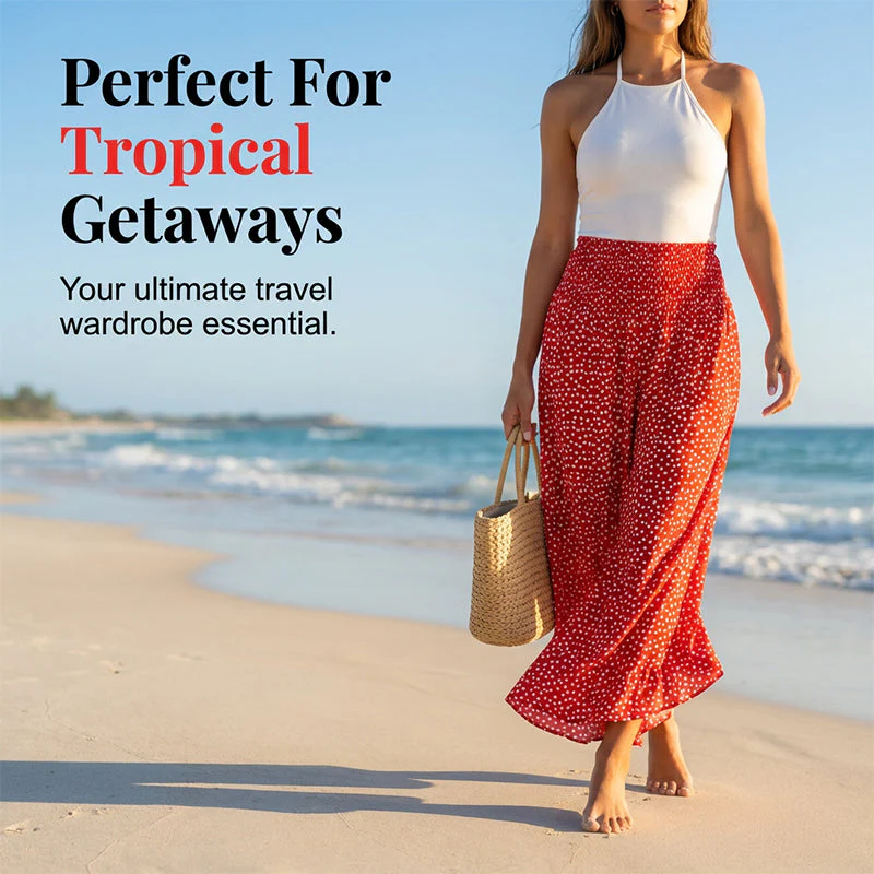 Women's Flowy High Waist Wide-Leg Pants - Image 7