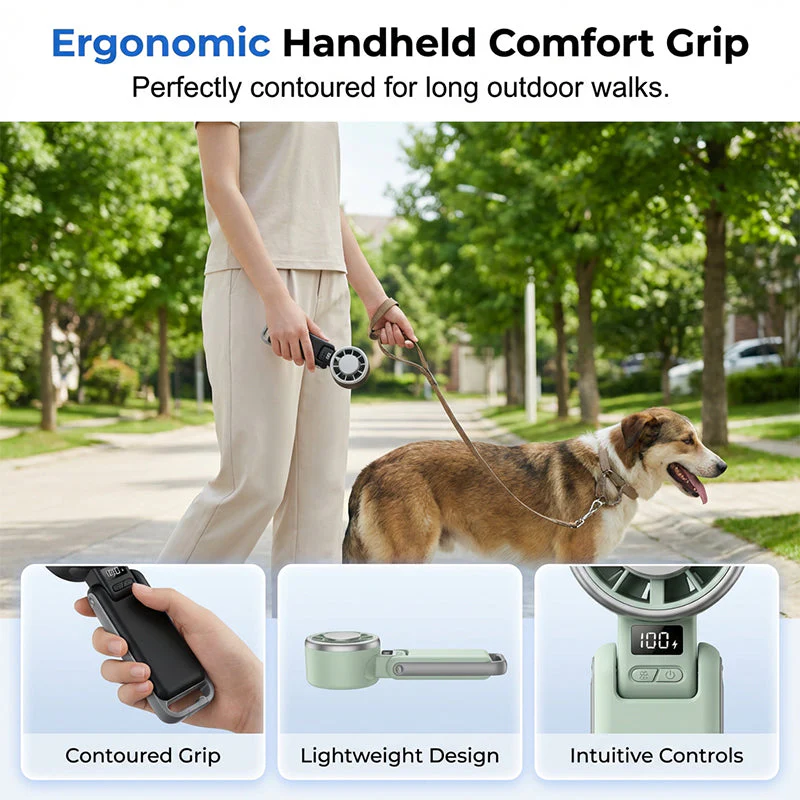Foldable Turbo Handheld Fan with LED Display - Image 6