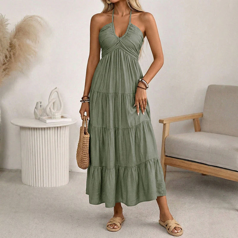 ⏳Time-Limited Special 60%Off⏰Women's Halter Neck Backless Maxi Dress - Image 11